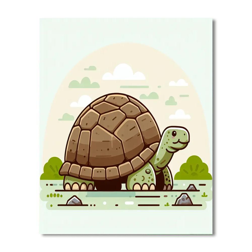 Gentle Giant Galapagos Tortoise Paint By Numbers Art