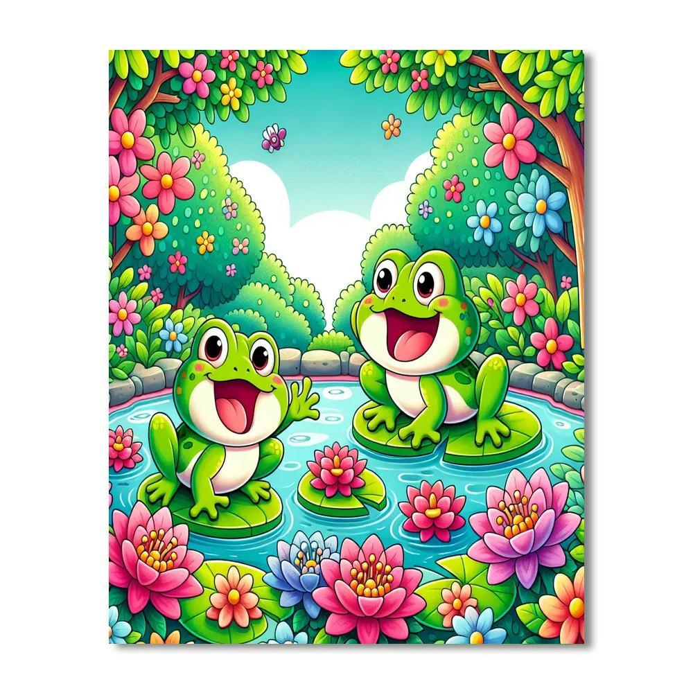 Froggy Fun Paint By Numbers Art