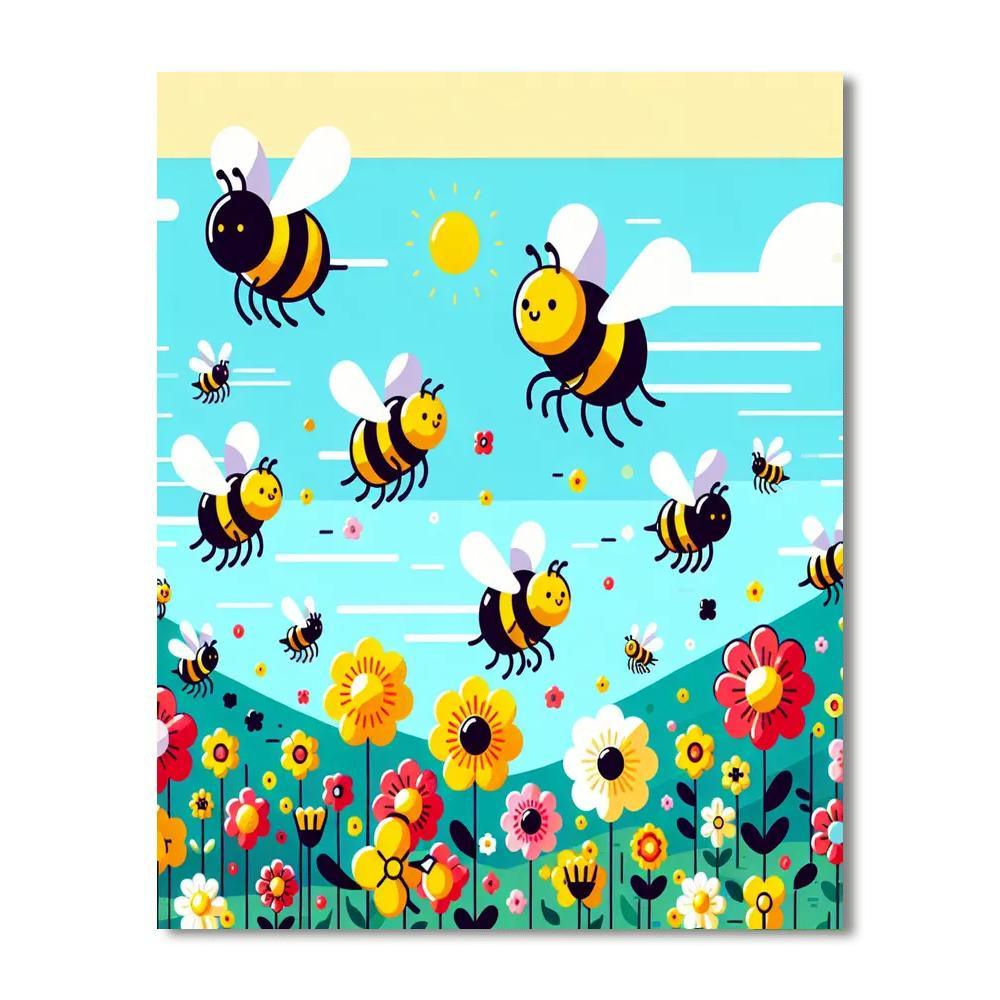 Buzzing Bee Ballet Paint By Color
