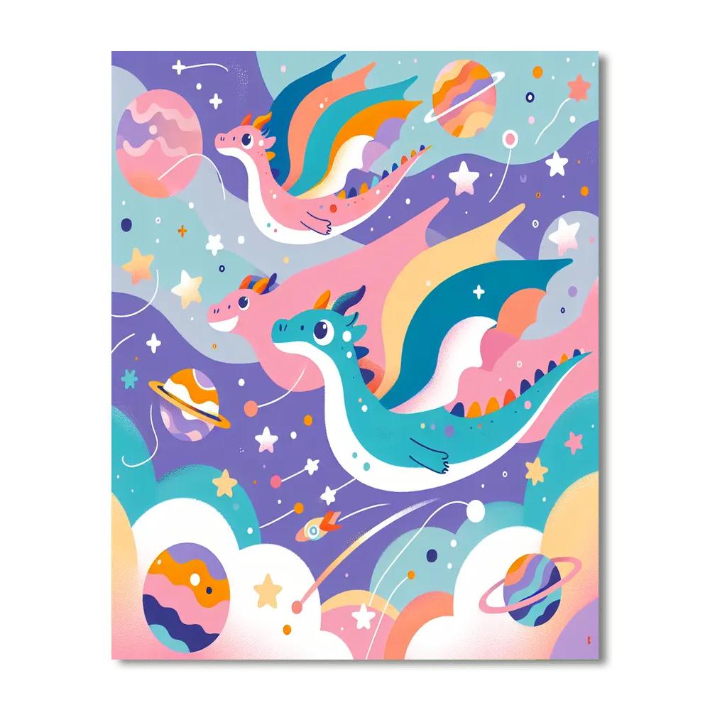 Cosmic Dragons Number Painting