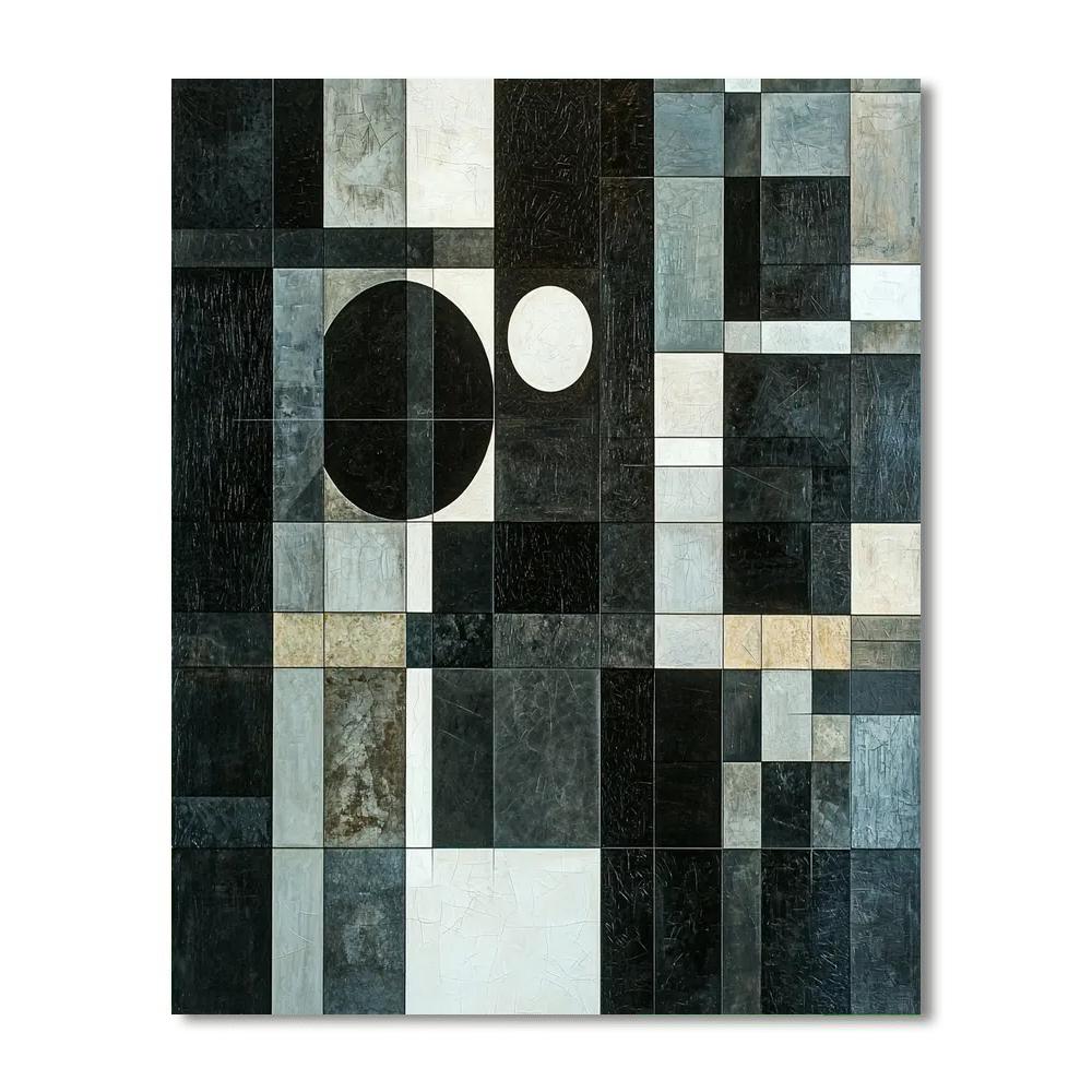 Kazimir Malevich Inspired Monochrome Fusion  Painting Number Kit