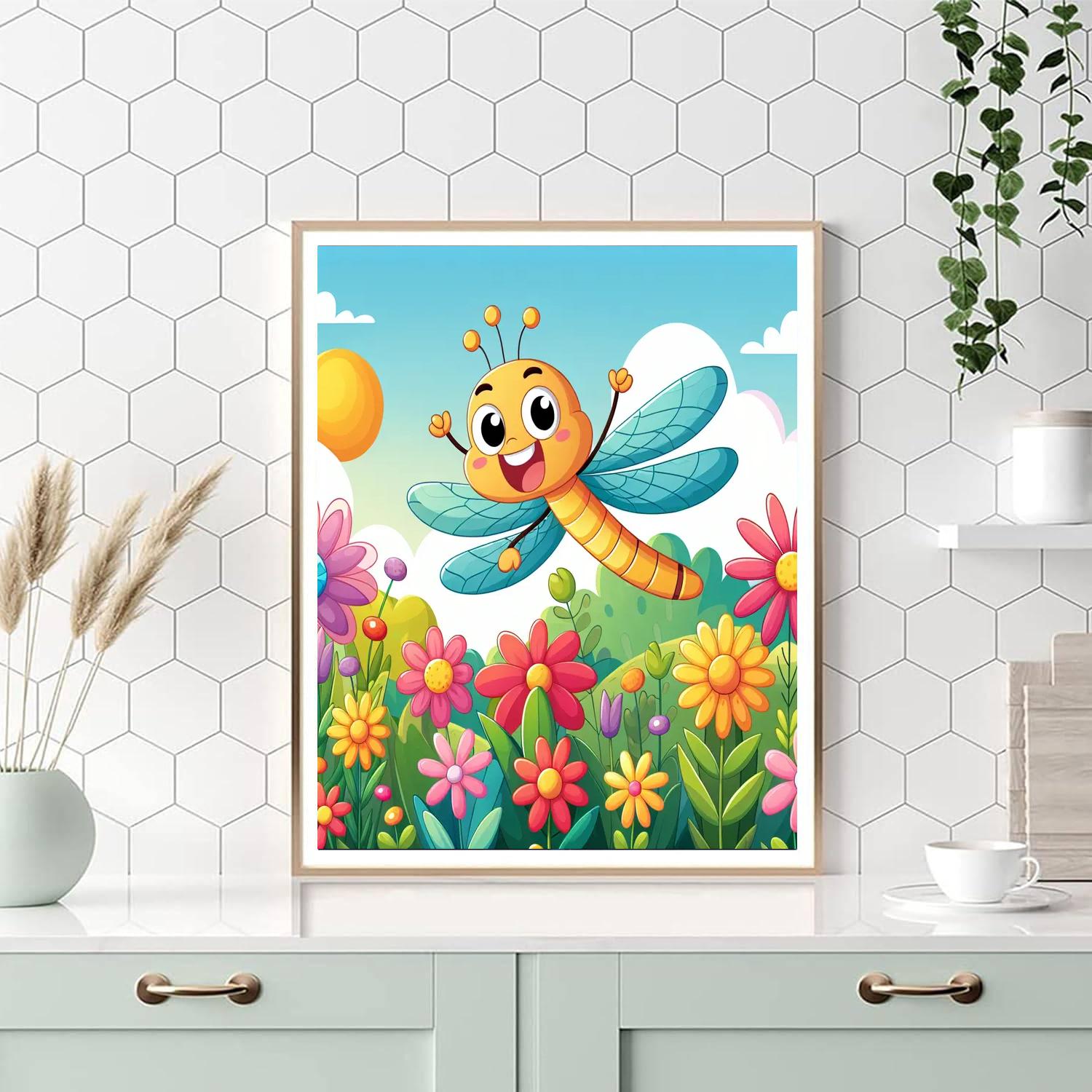 Happy Dragonfly Painting By Numbers Kit
