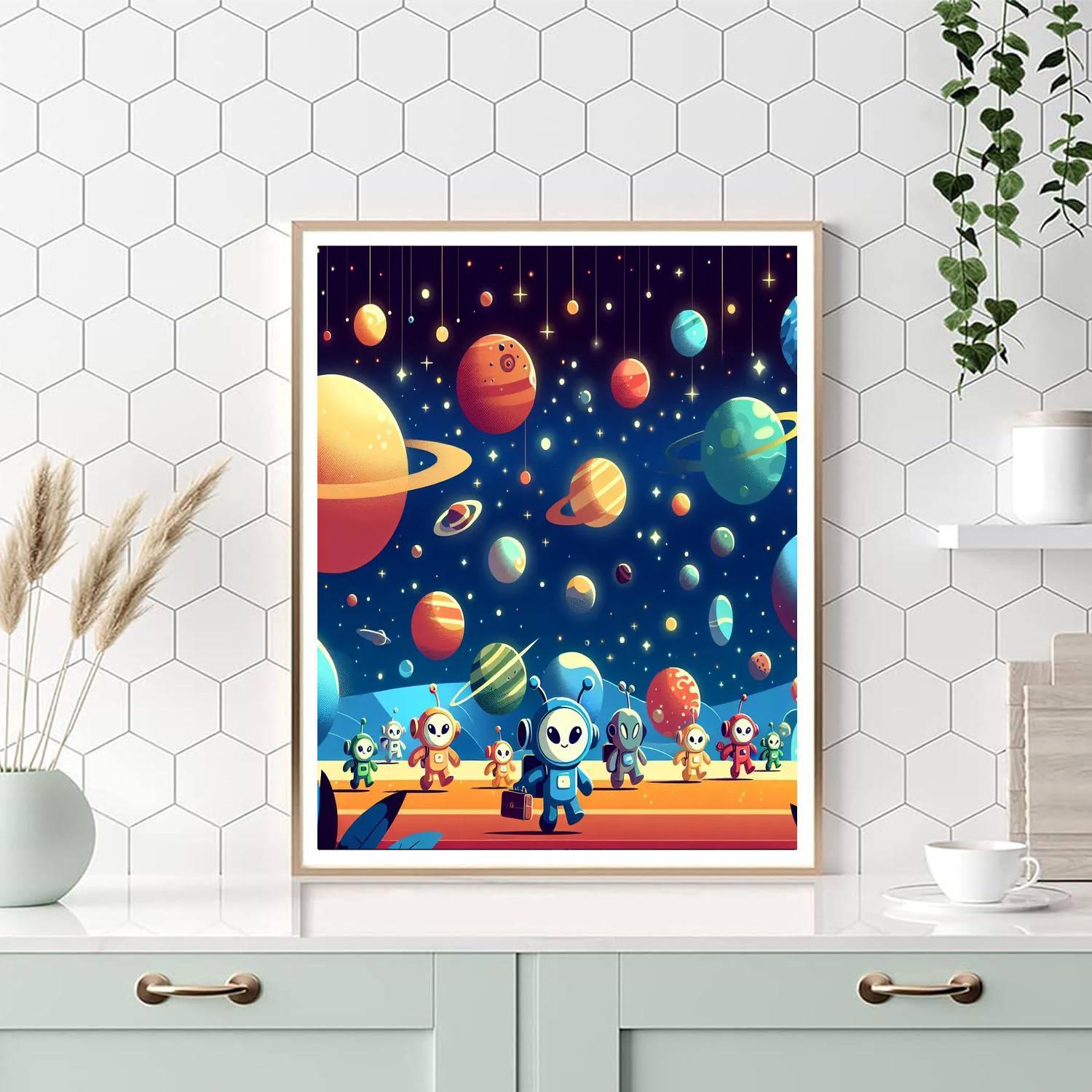 Alien Galaxy Exploration Paint By Numbers Art