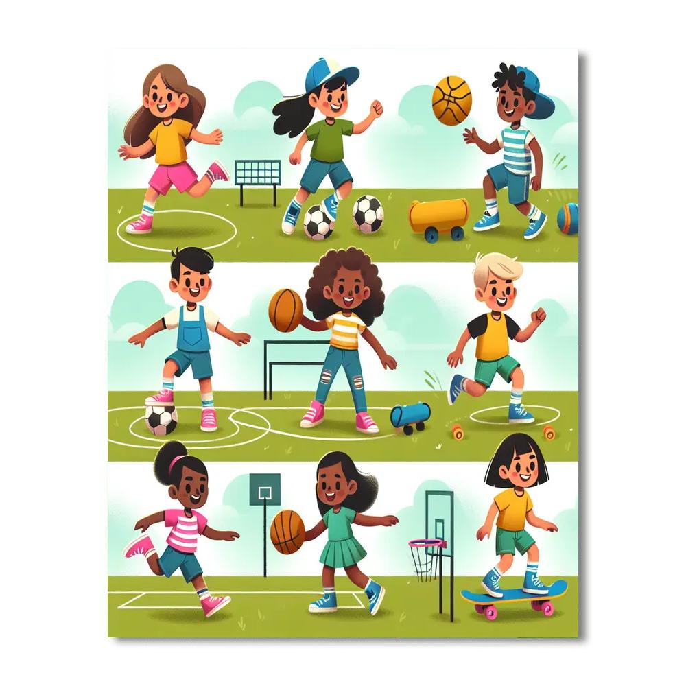 Sporty Adventure Squad Paint By Numbers