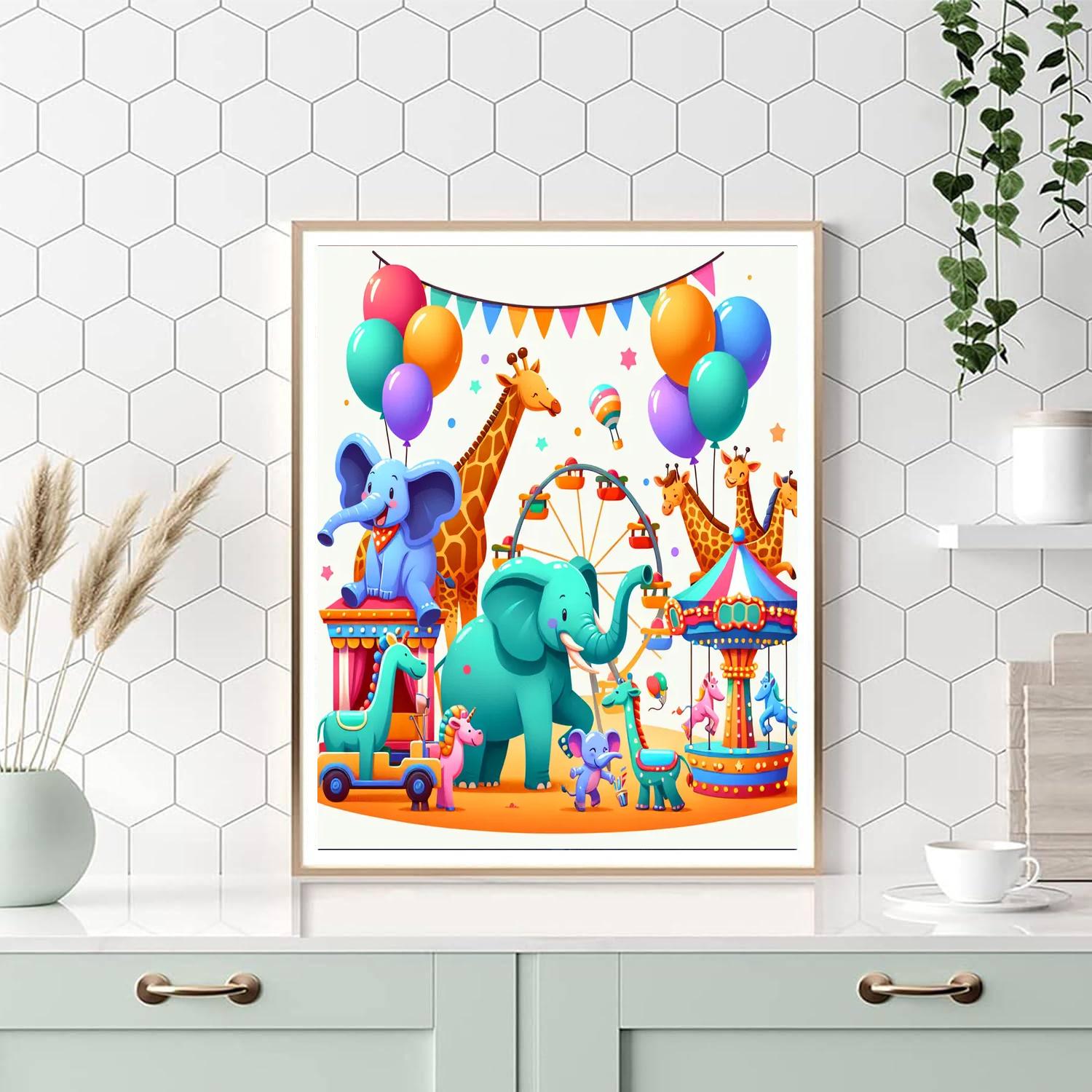 Zoo Animal Funfair Number Painting