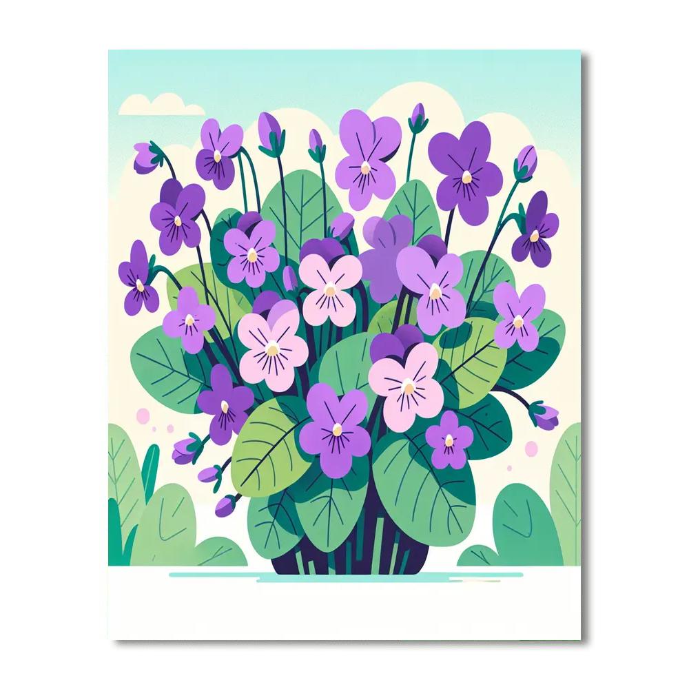 Vivacious Violets Paint By Numbers Art