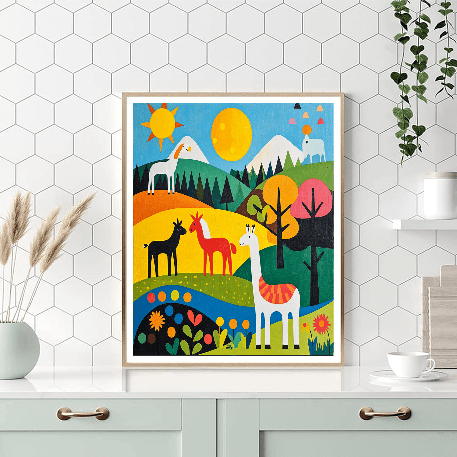 Charley Harper Inspired Joyful Animals  DIY Paint By Numbers