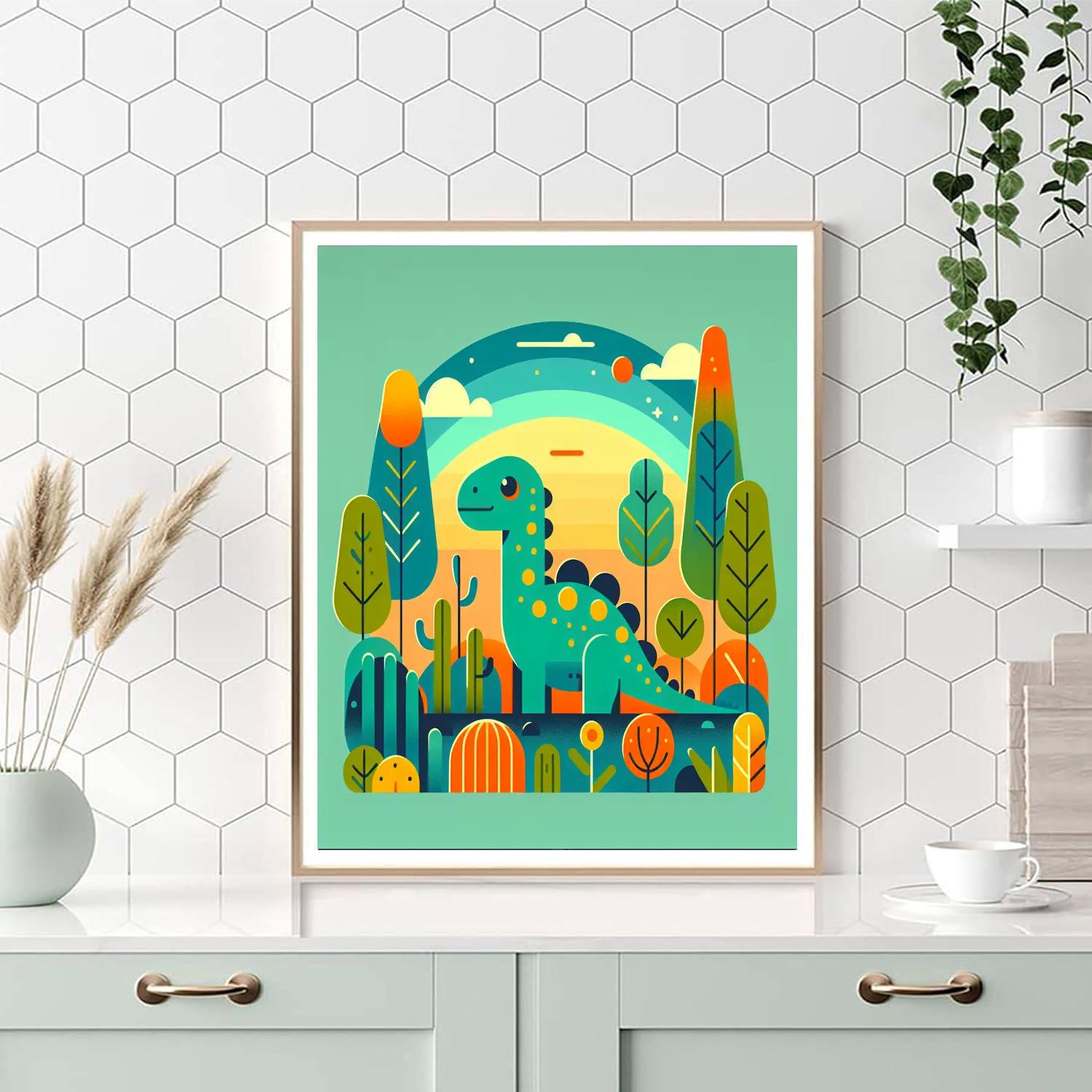 Prehistoric Dinosaur Kingdom Paint By Numbers Art