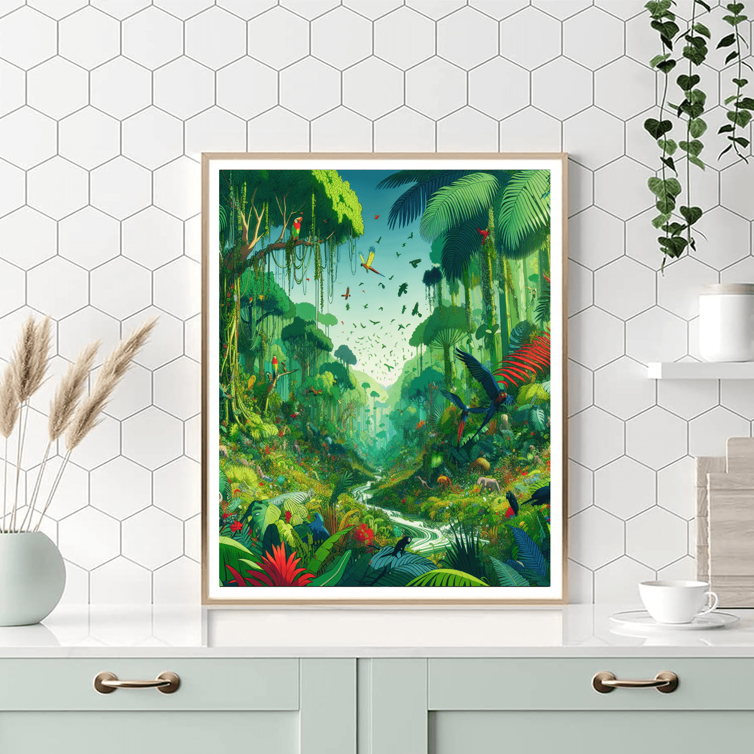 Colorful Jungle Celebration Number Painting
