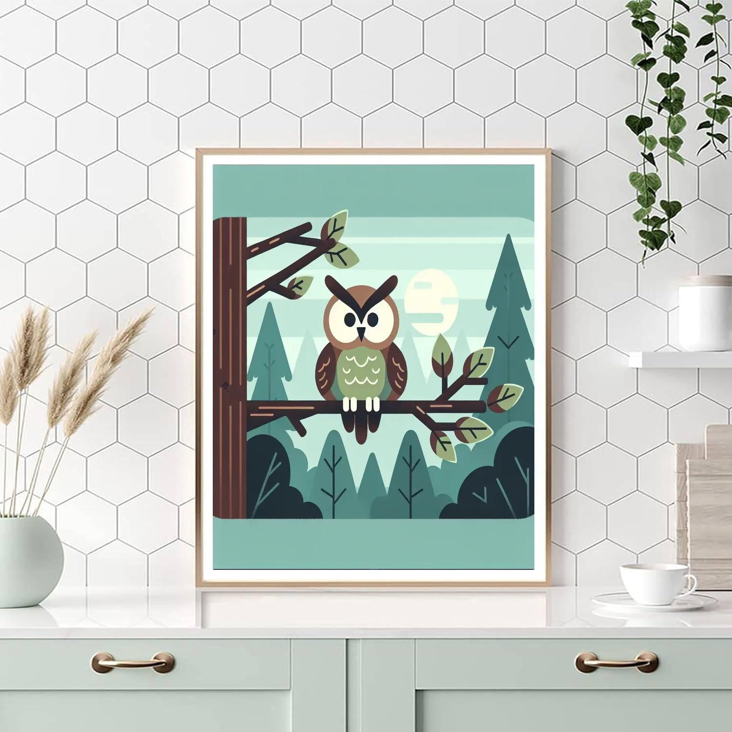 Wise Owl Perch Paint By Numbers Art