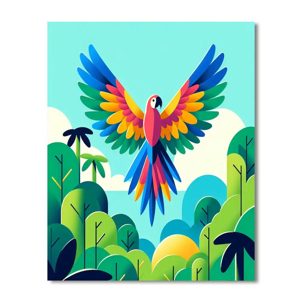Flying Parrot Adventure Painting Number Kit