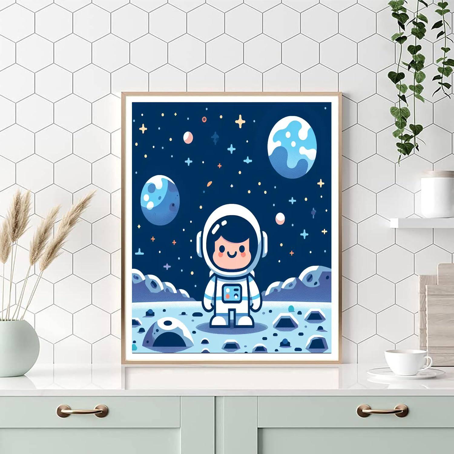 Astronaut's Lunar Landing Paint By Numbers Art