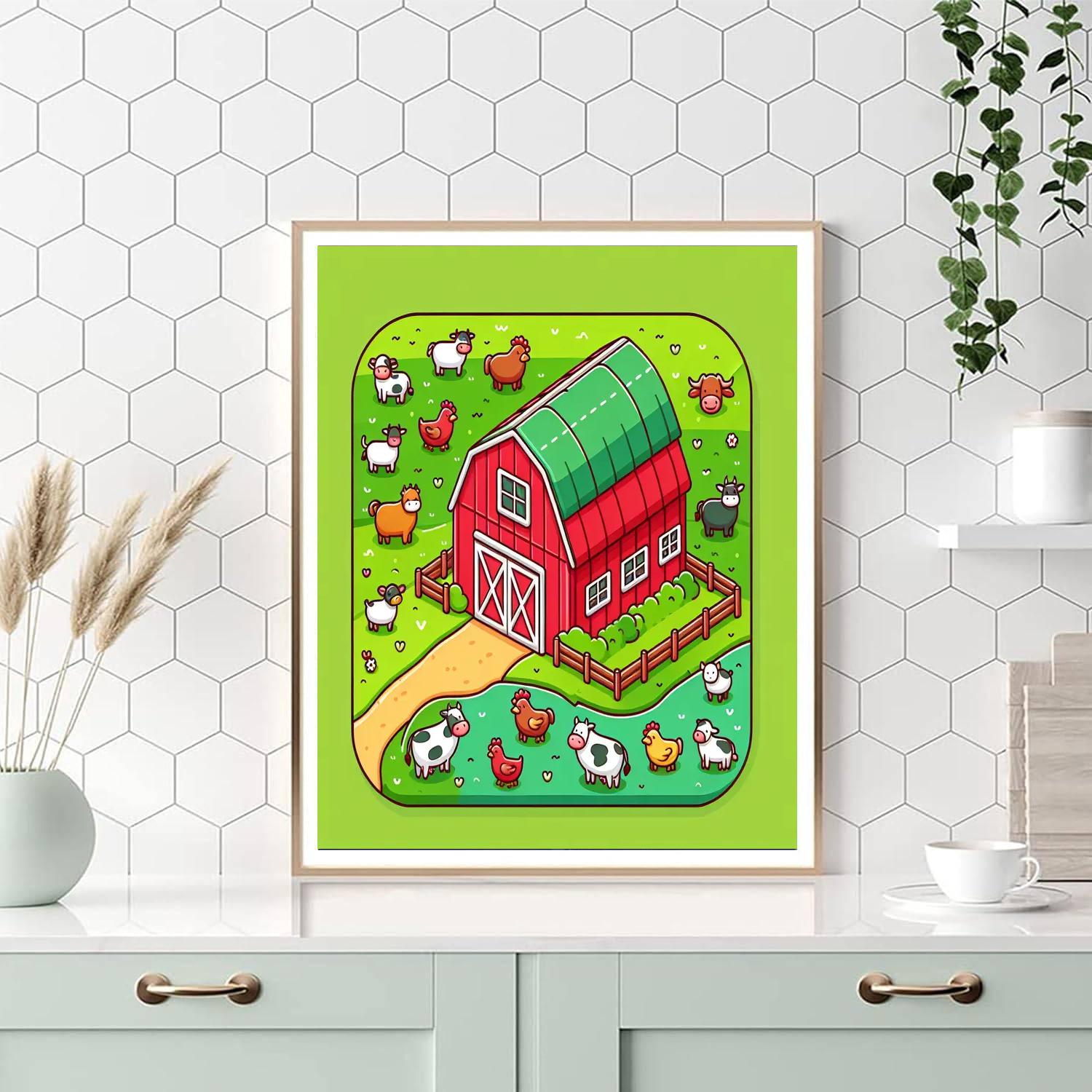 Cozy Country Barn Paint By Numbers Art