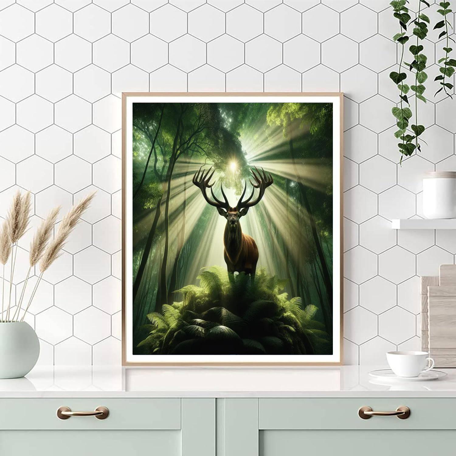 Majestic Stag In Woodland Painting Number Kit