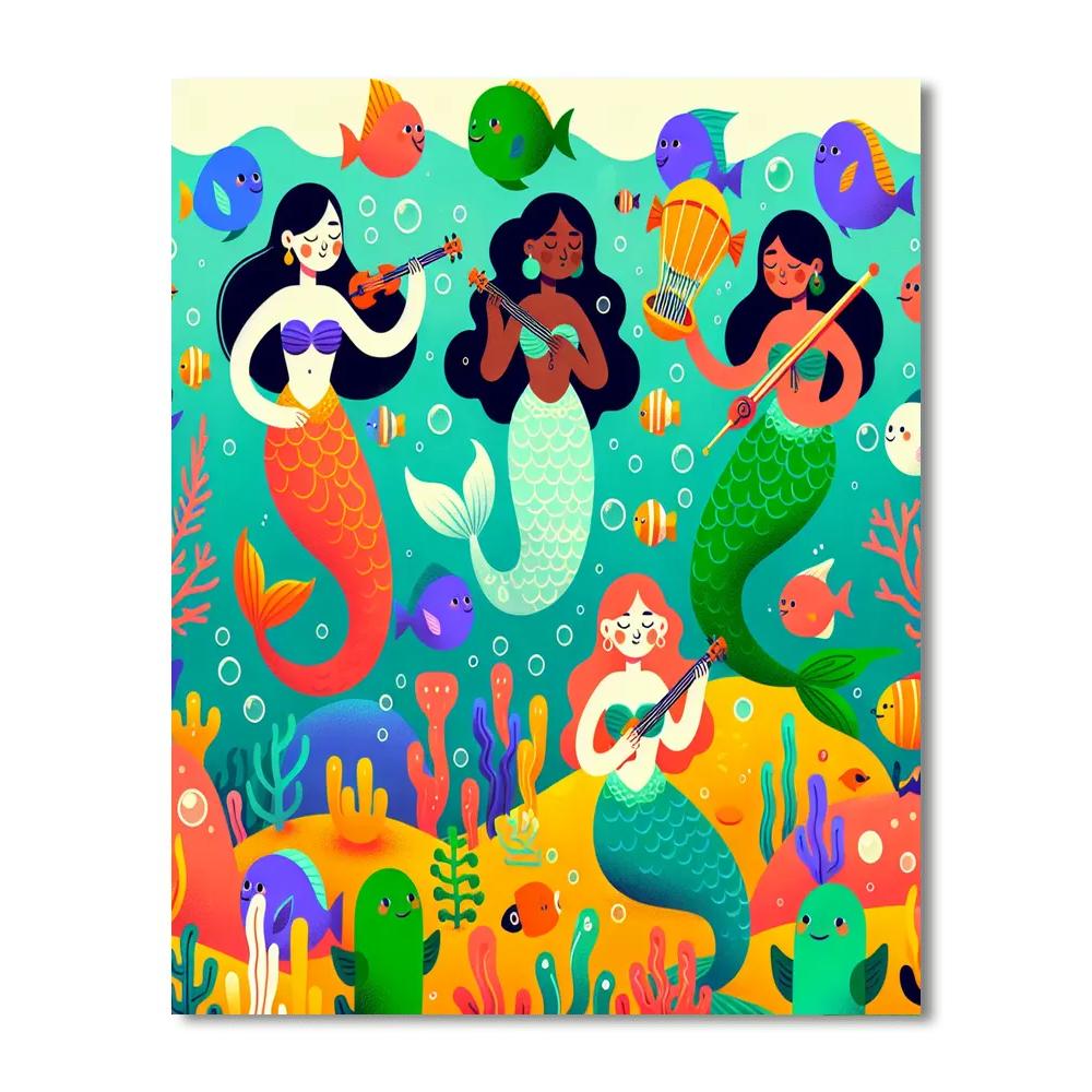 Mermaid Coral Concert Paint By Numbers Art