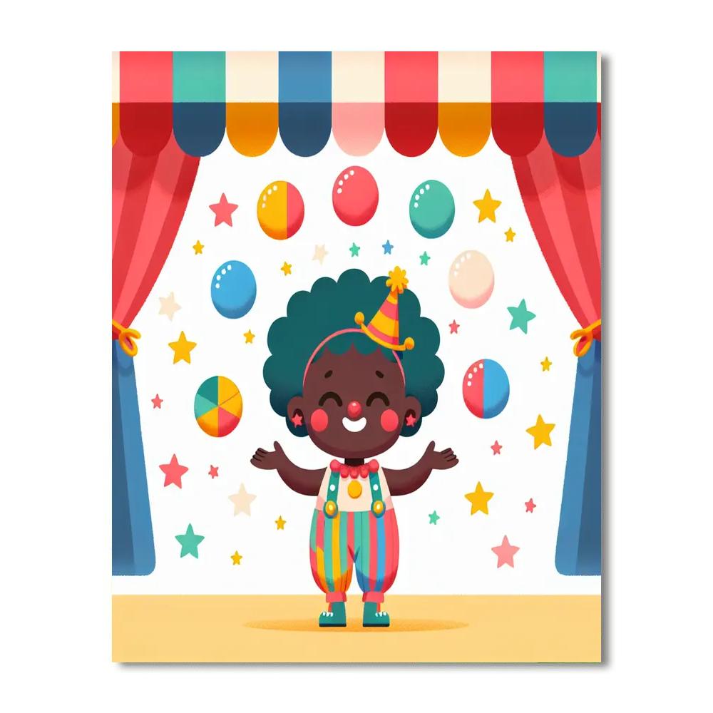 Happy Clown Circus Painting Number Kit