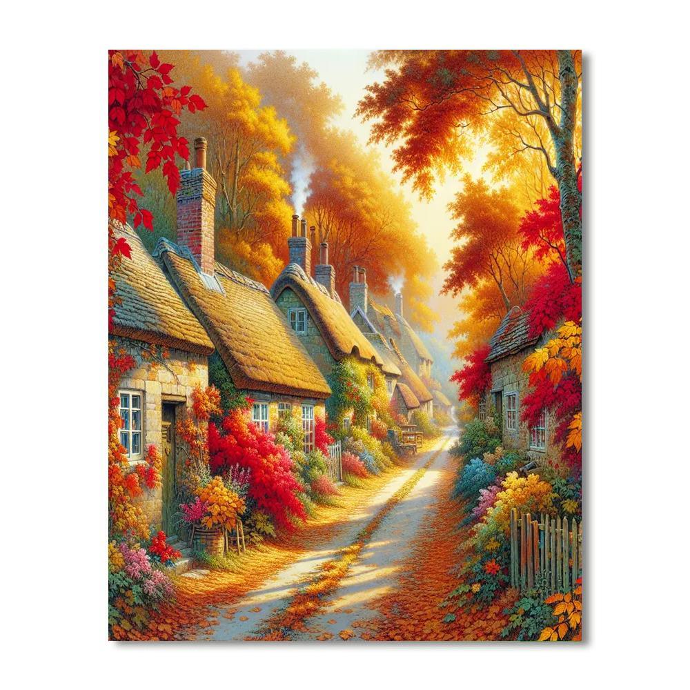 Charming Autumn Lane Paint By Color