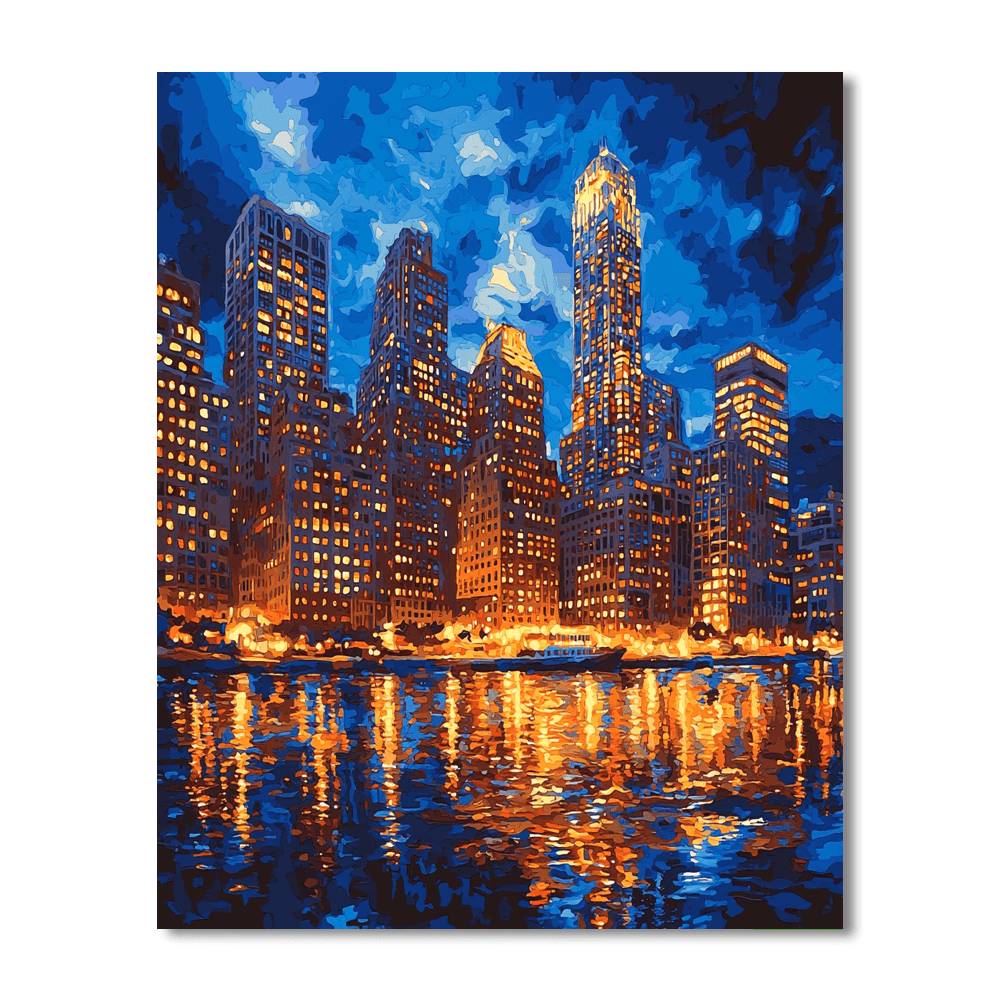 Edward Hopper Inspired Nightfall Over The City  Paint By Numbers Art