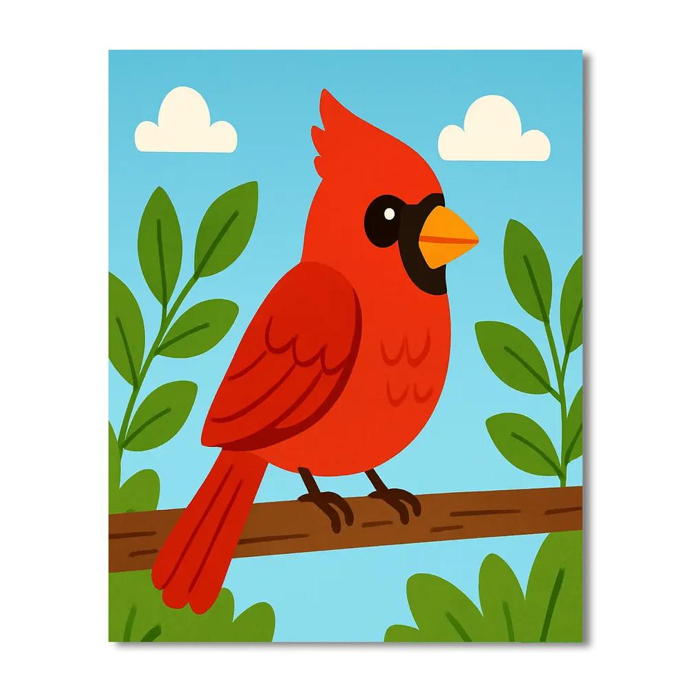 Charming Cardinal DIY Paint By Numbers