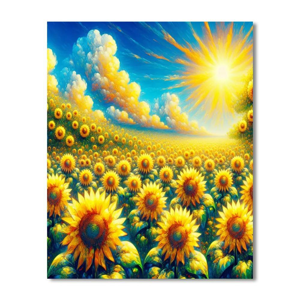 Sunflower's Golden Glow Paint By Numbers