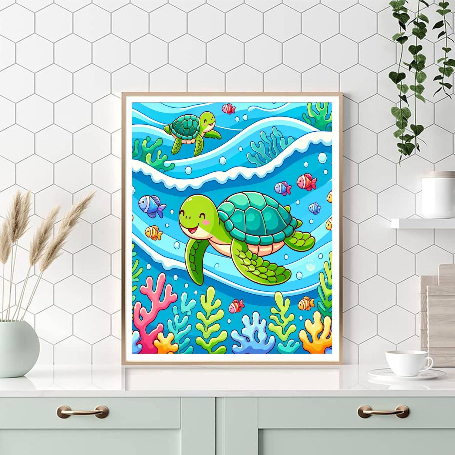 Silly Sea Turtles Number Painting