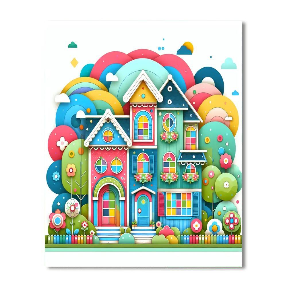 Delightful Dollhouse Paint By Numbers Art