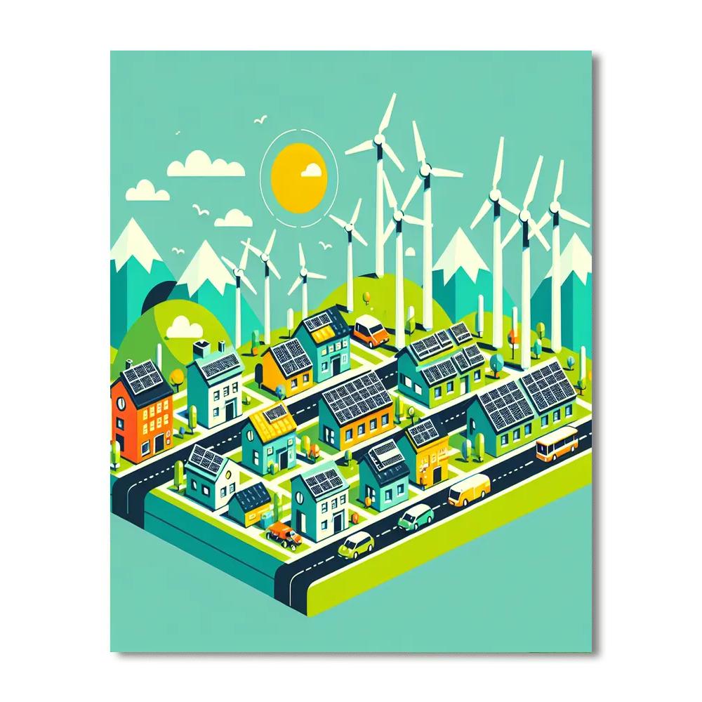 Eco-friendly Town Visit Paint By Number