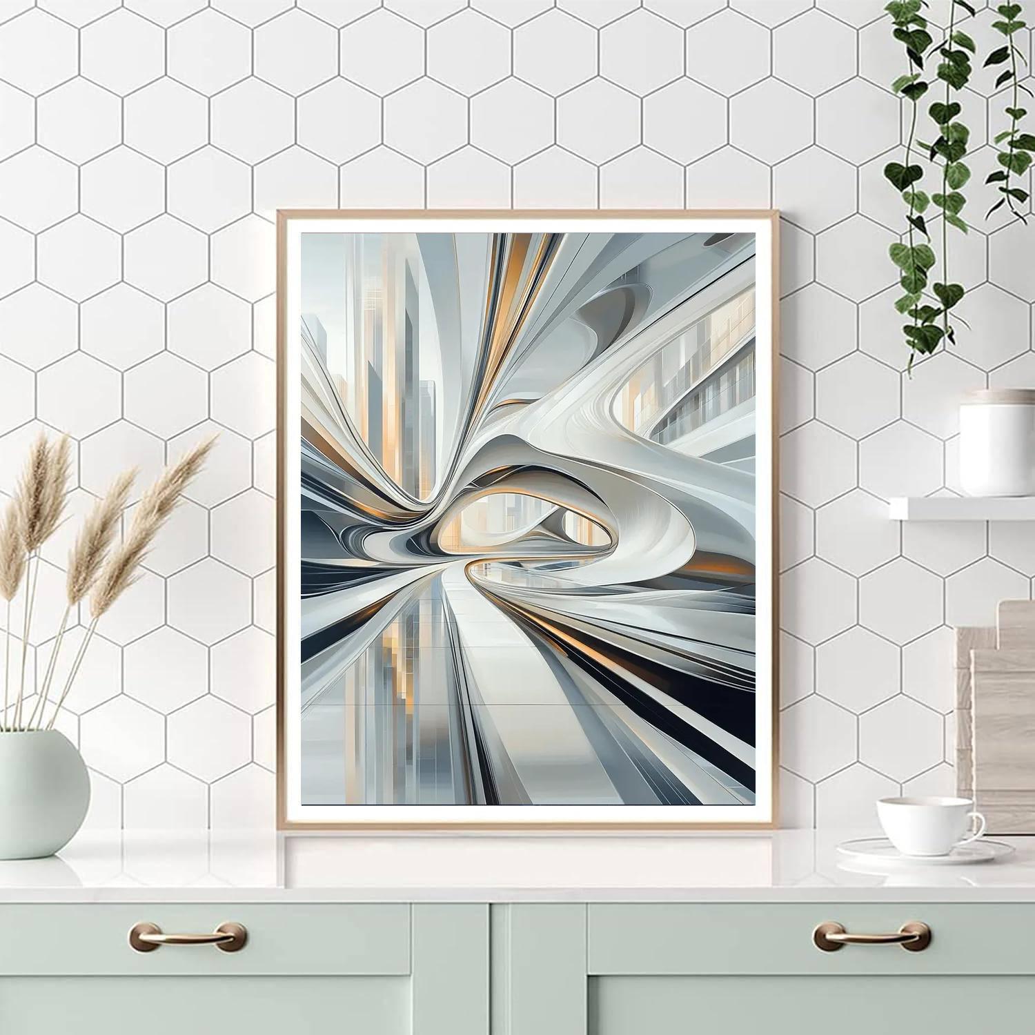Zaha Hadid Inspired Contemporary Architectural Elegance  Paint By Numbers