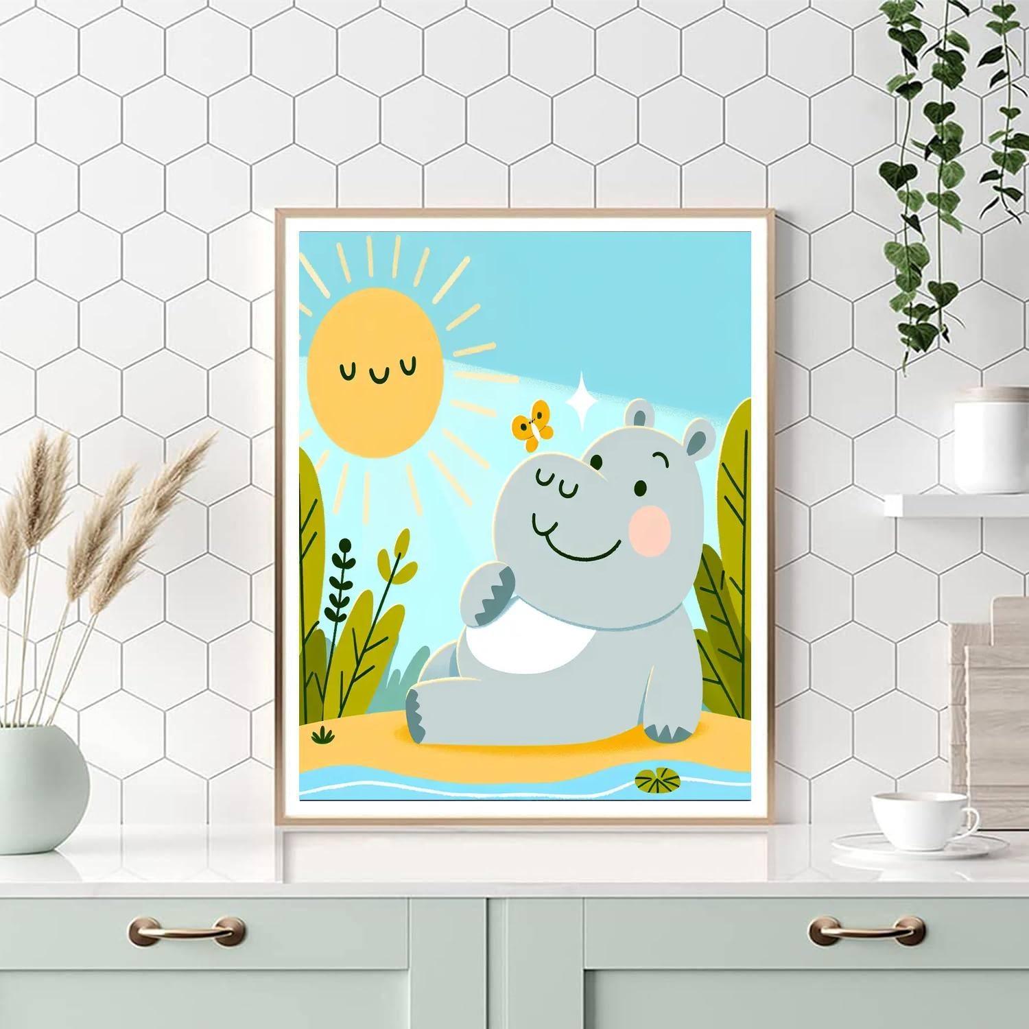 Giggles The Hippo Paint By Numbers Kits