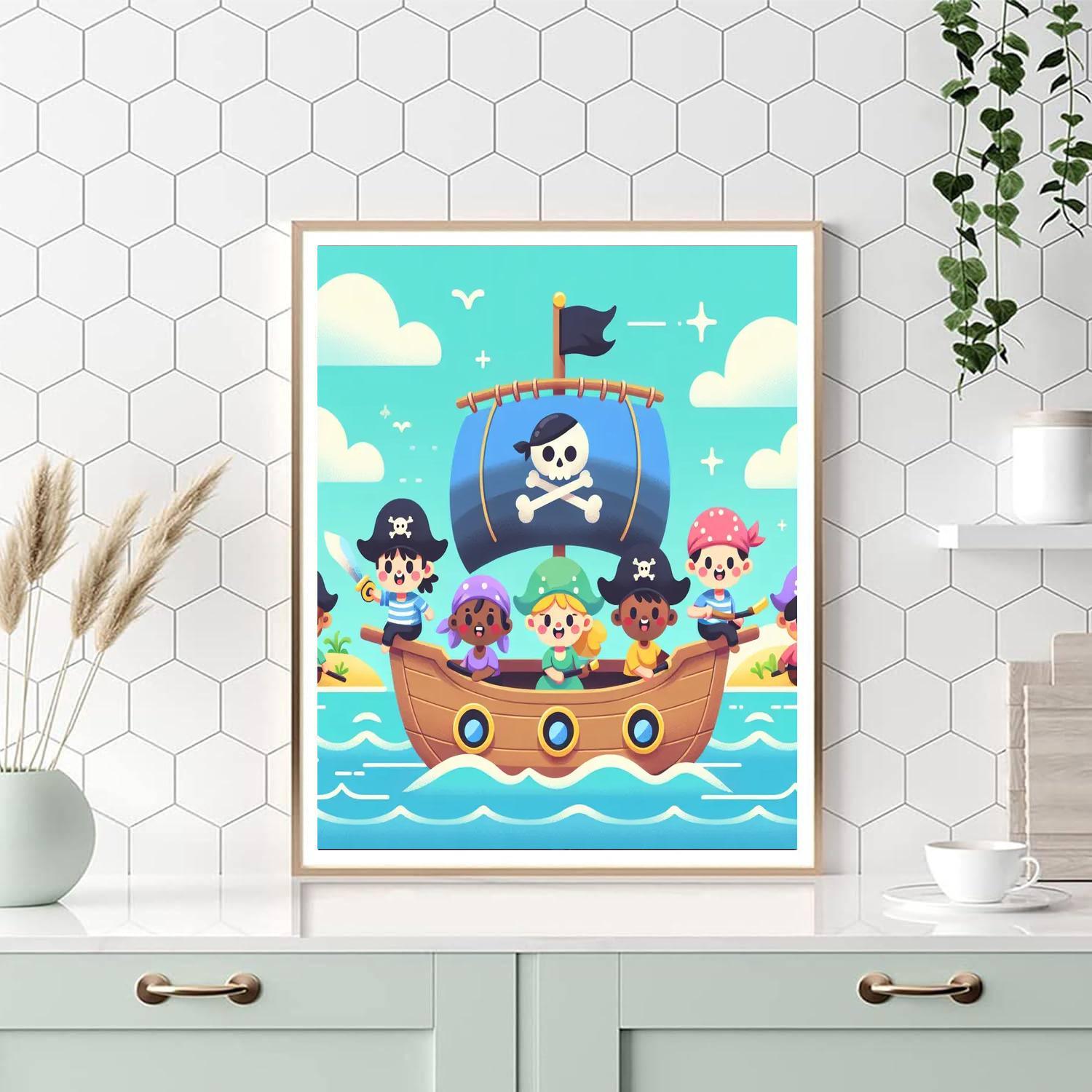 Playful Pirate Voyage Paint By Number