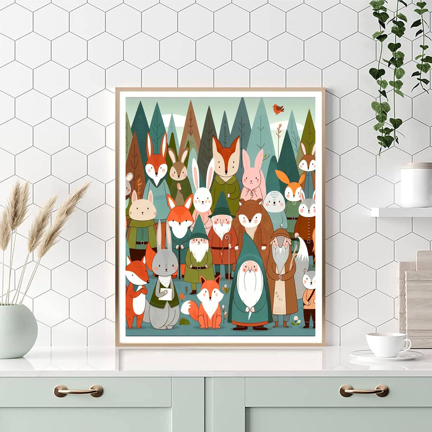 Fantasy Woodland Gathering DIY Paint By Numbers
