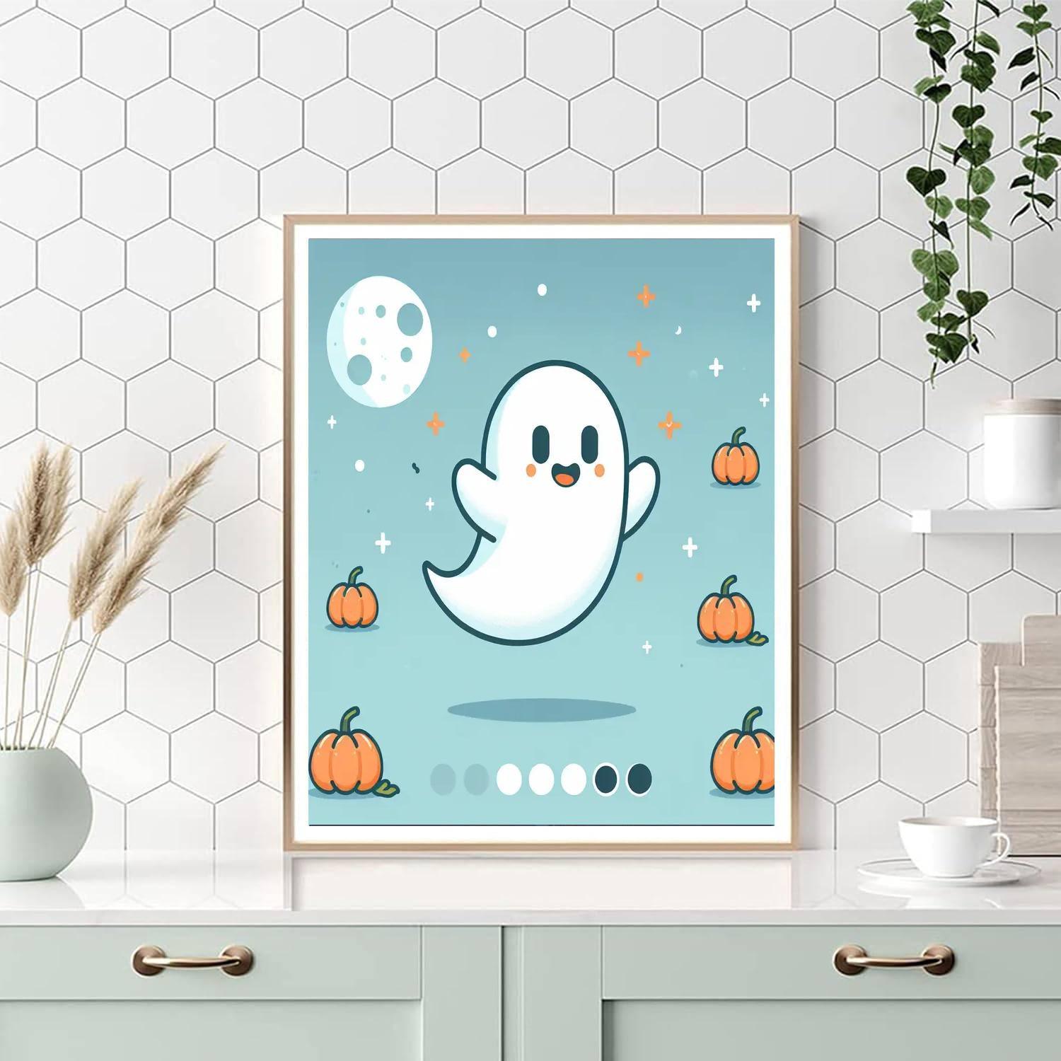 Spooky Ghost Painting By Numbers Kit