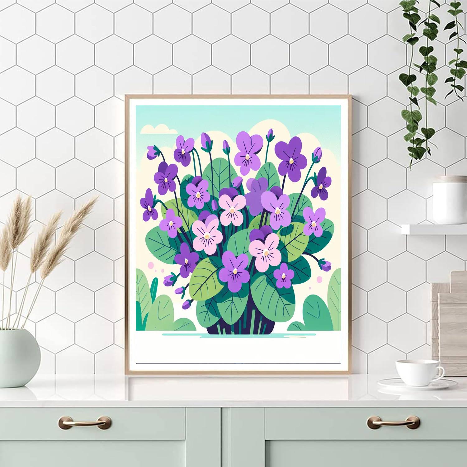 Vivacious Violets Paint By Numbers Art