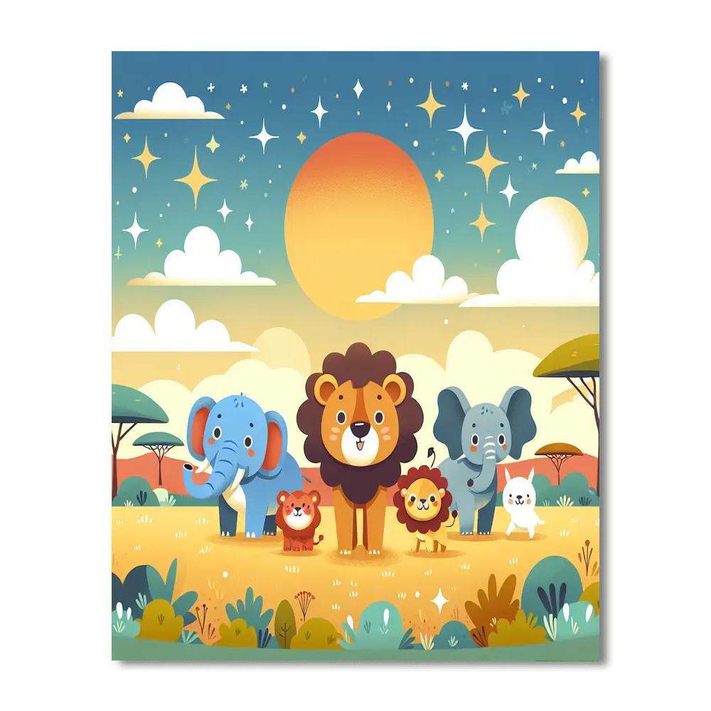 Starry Safari Trek Paint By Numbers Art