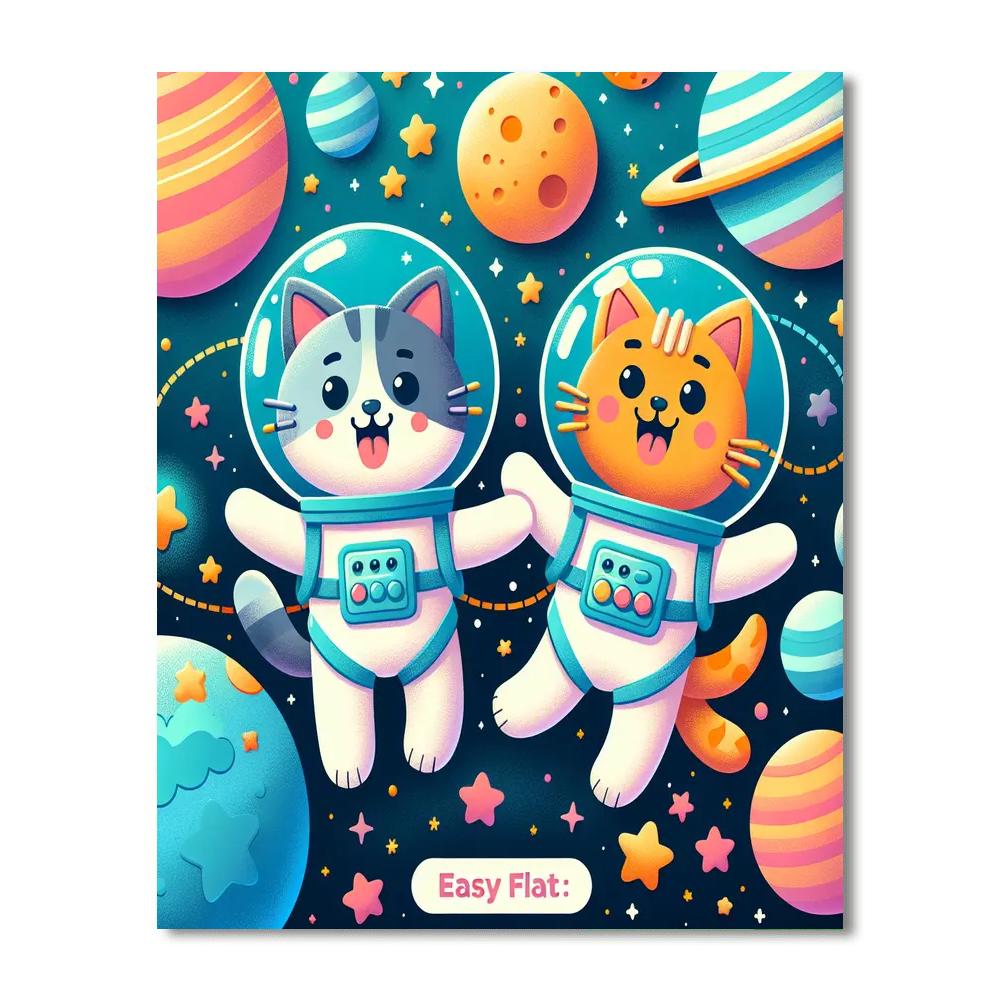 Cosmic Animal Friends Paint By Numbers Art