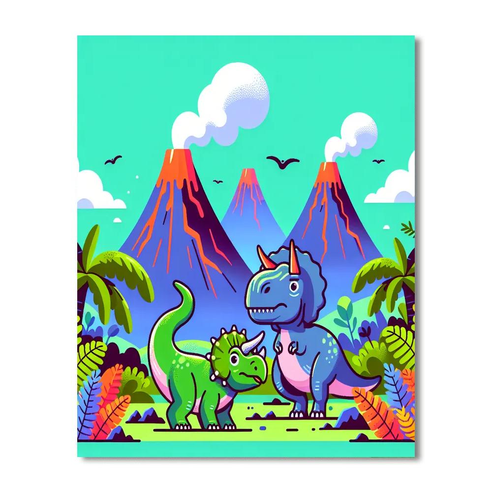 Dinosaur Roar Land Painting Number Kit