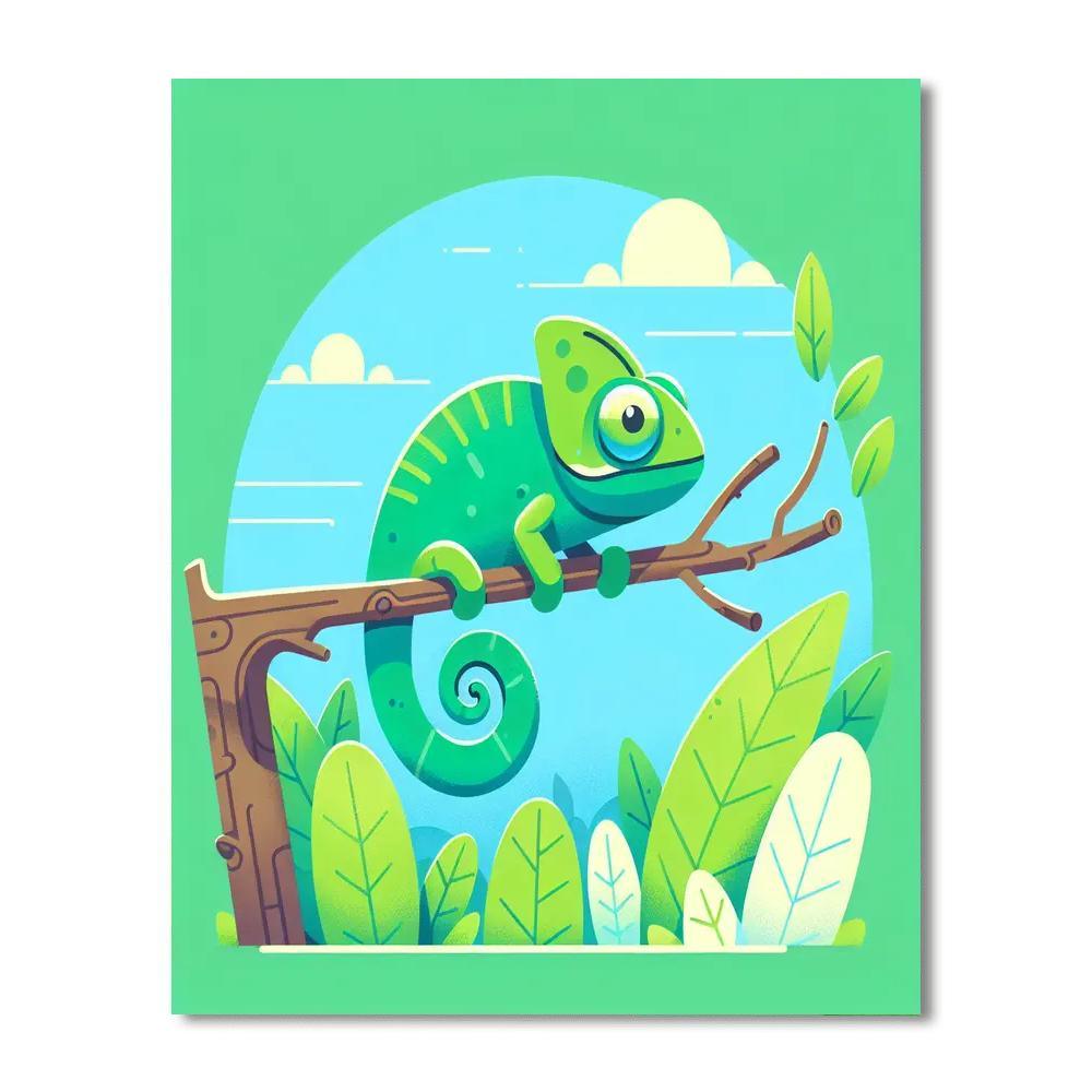 Charming Chameleon Change Number Painting