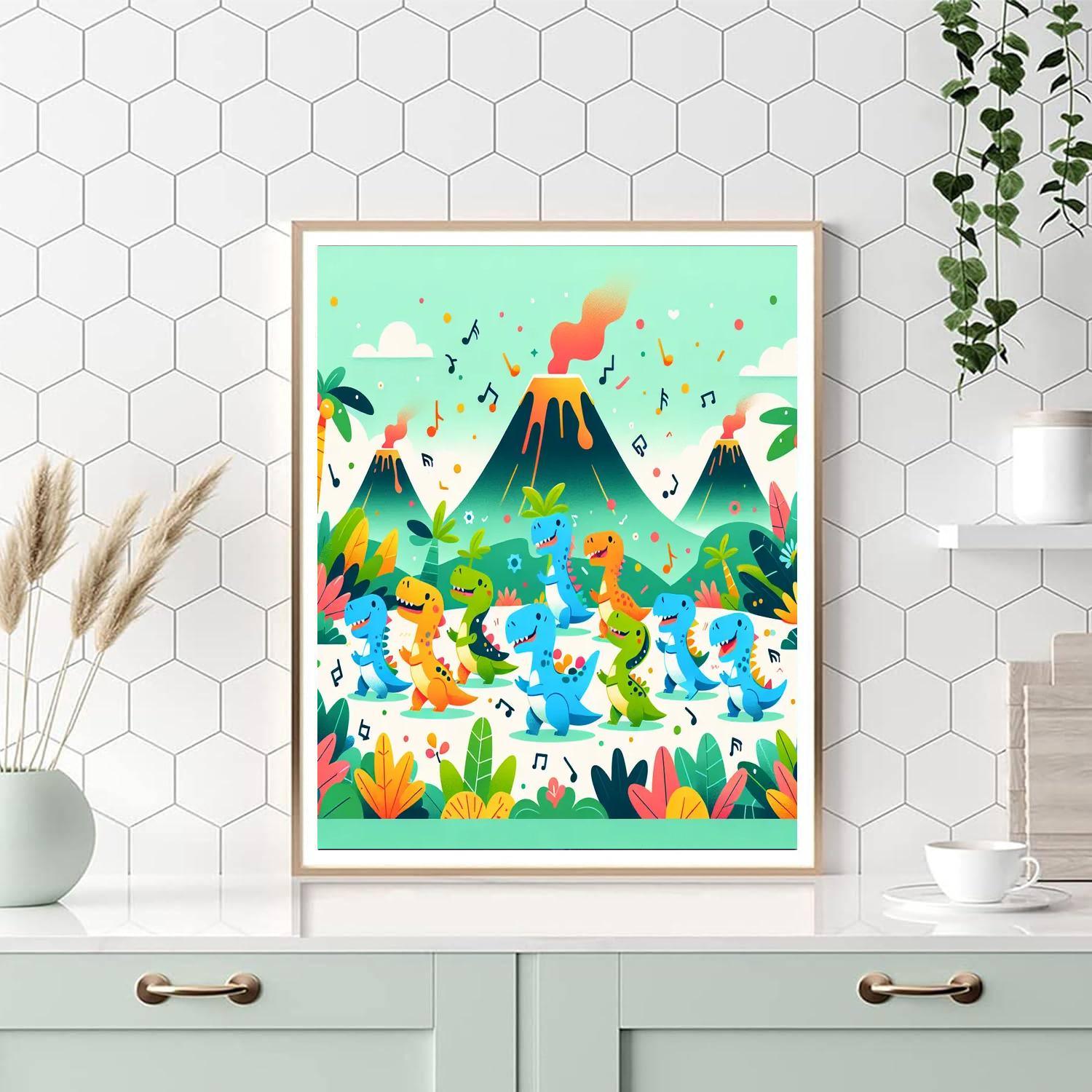 Delightful Dino Dance Party Paint By Numbers Kits