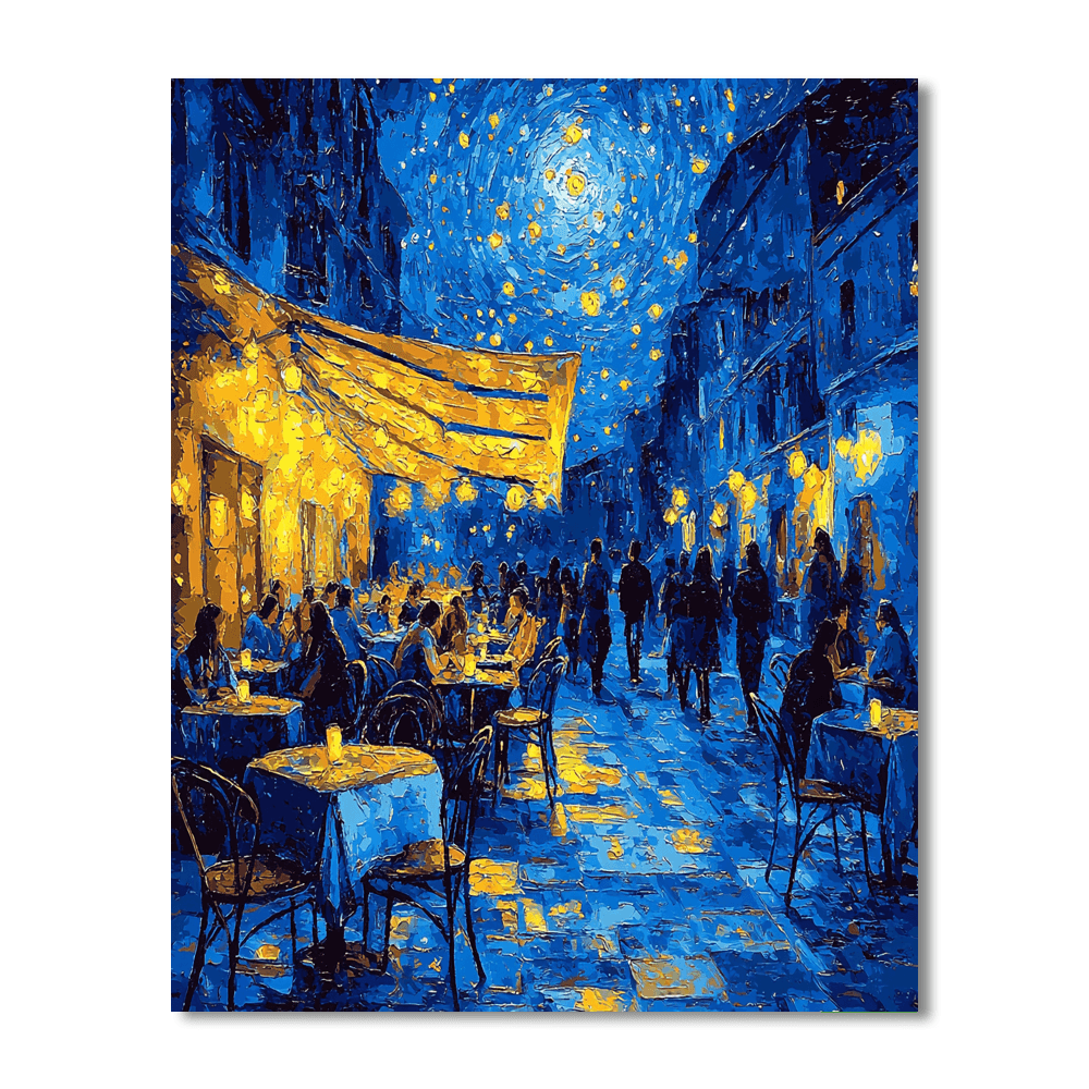 Vincent Van Gogh Inspired Café Terrace At Night Reimagined  Painting By Numbers Kit