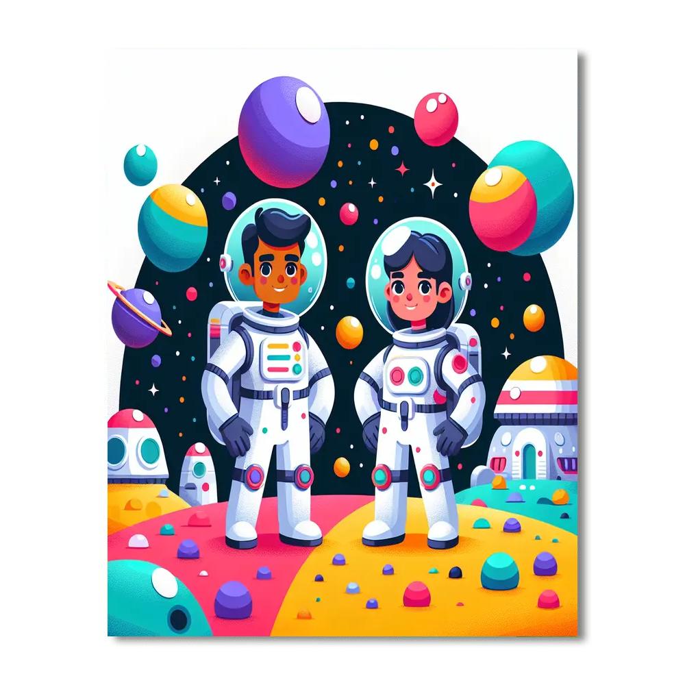 Space Colony Adventure Painting Number Kit