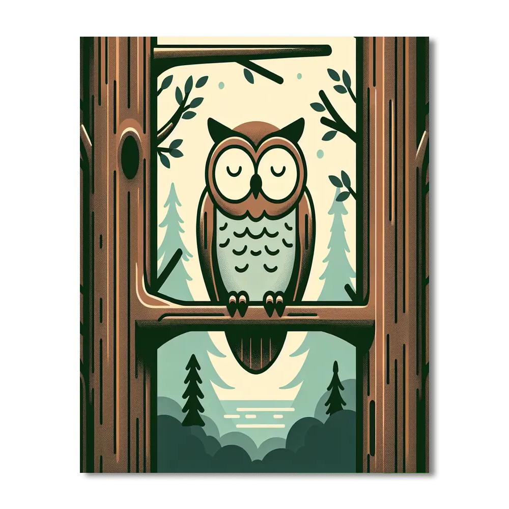 Mysterious Owl Watch DIY Paint By Numbers