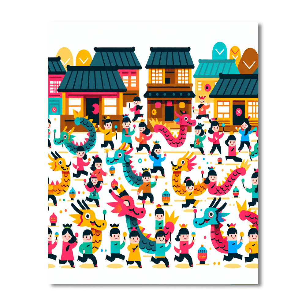 Friendly Dragon Festival Paint By Numbers Kits