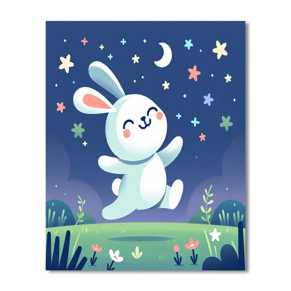 Rabbit's Moonlit Hop Paint By Numbers