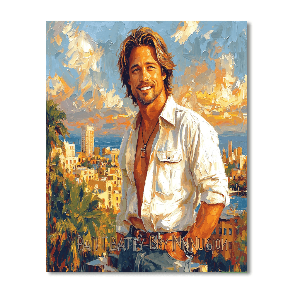 Brad Pitt: The Timeless Heartthrob's Journey Numbered Painting Kits