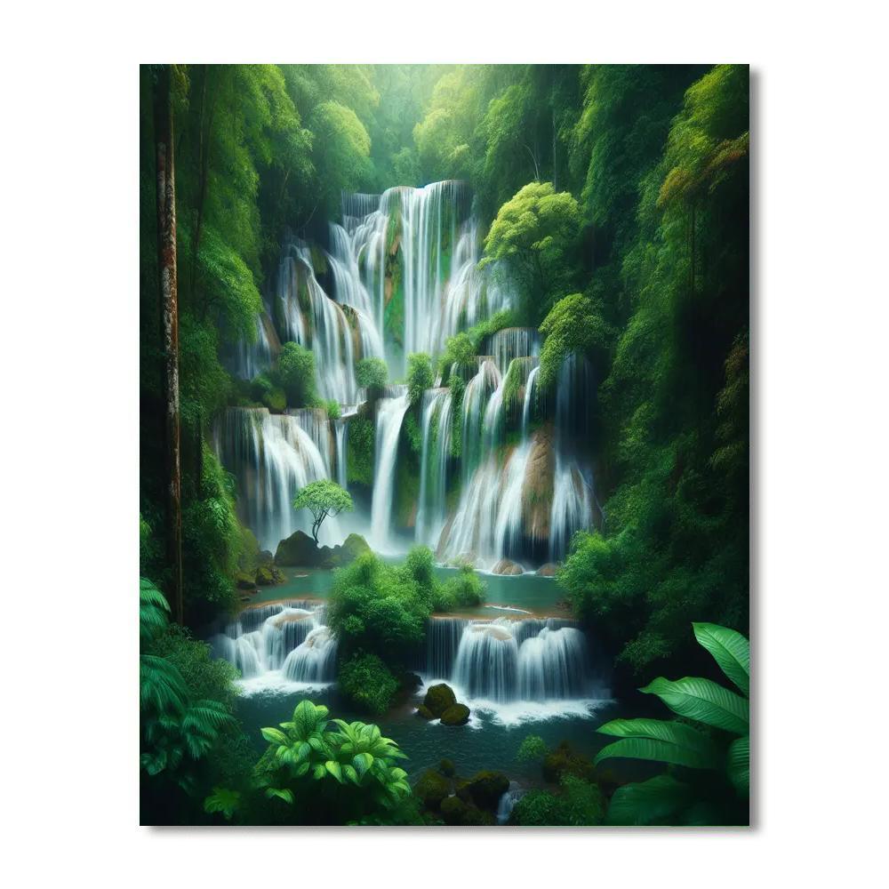 Majestic Waterfall Reverie Paint By Color