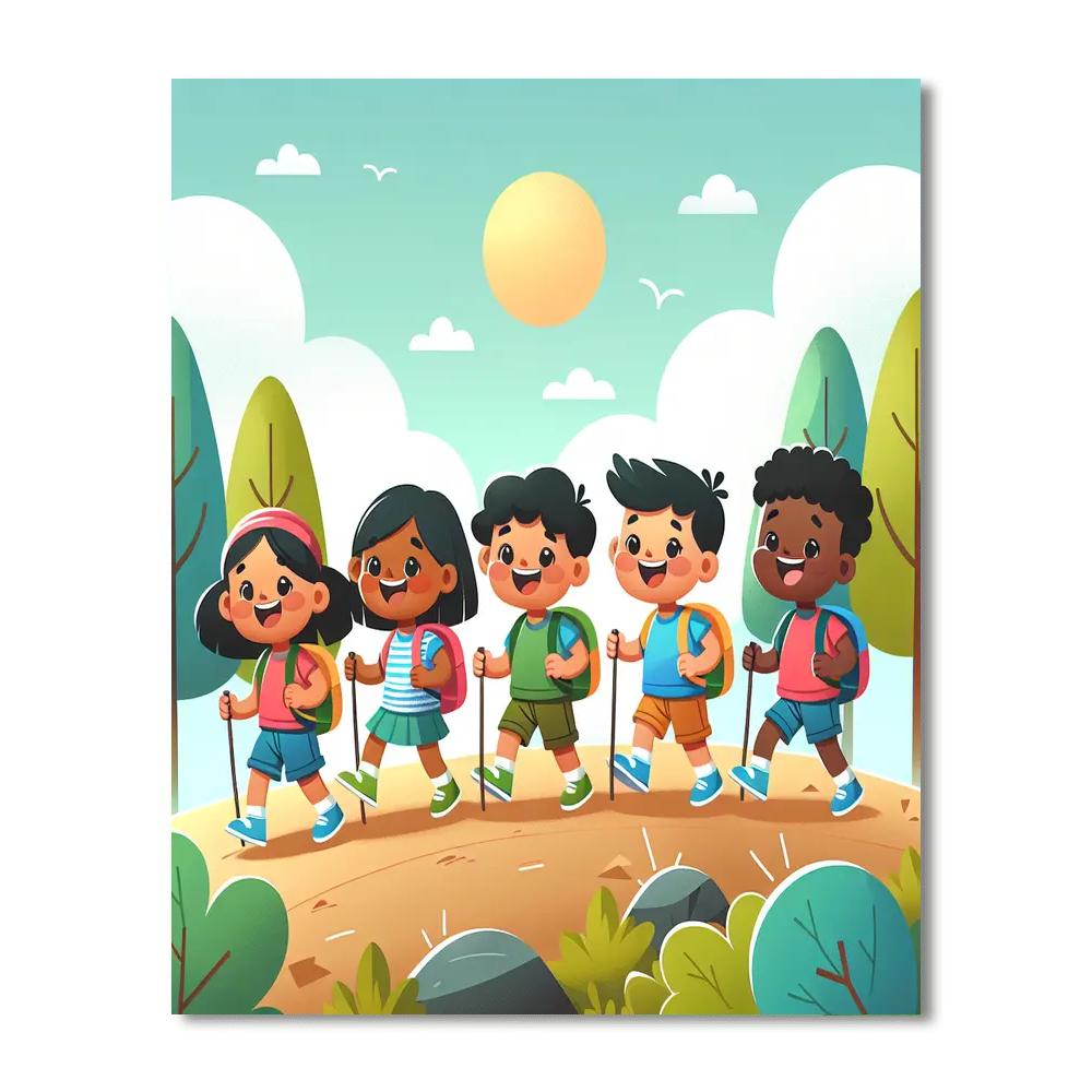 Joyful Hiking Adventure Painting By Numbers Kit