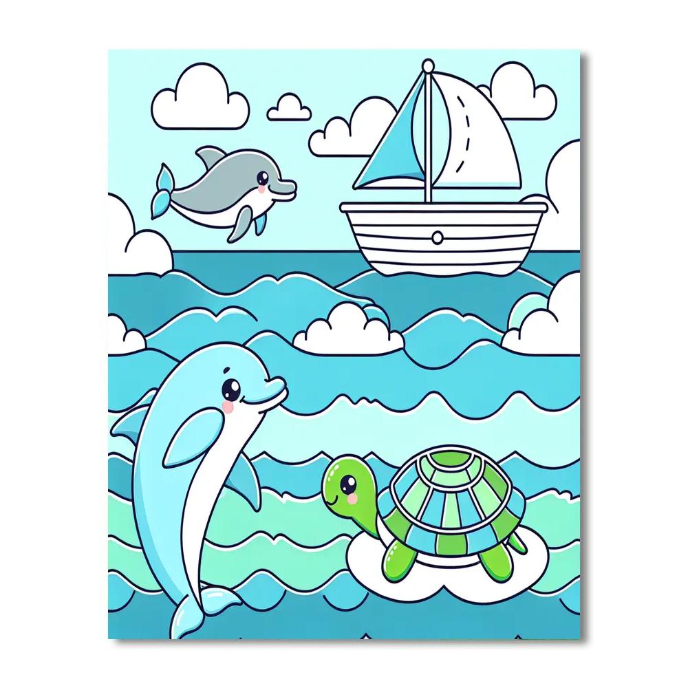 Sailing With Sea Pals Painting By Numbers Kit
