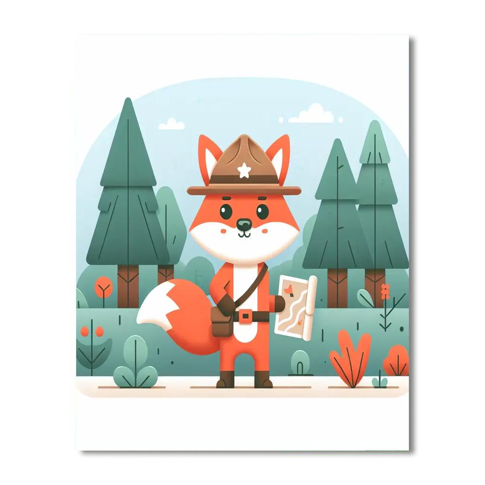 Forest Ranger Fox Number Painting