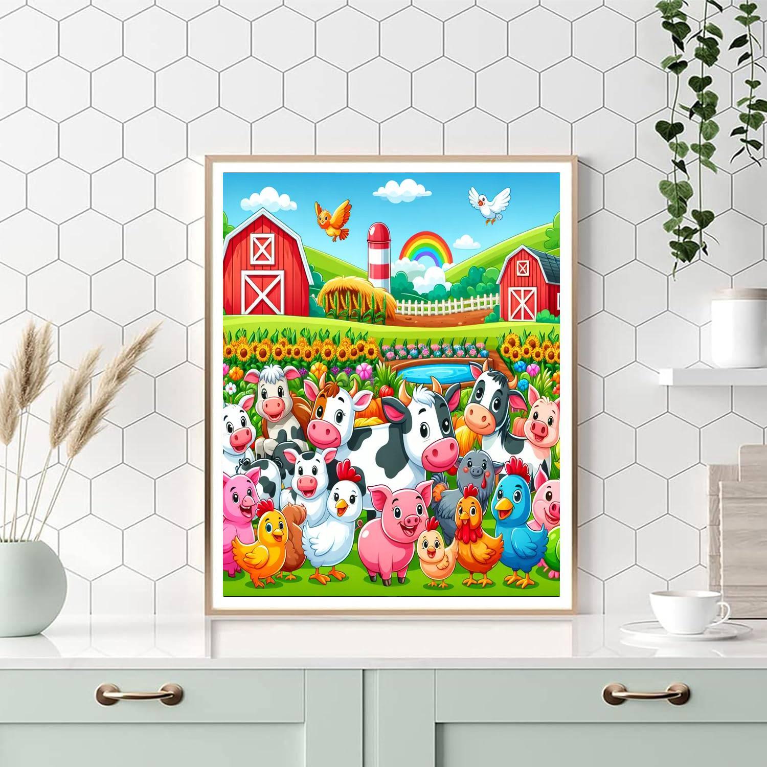 Delightful Animal Farm Painting By Numbers Kit