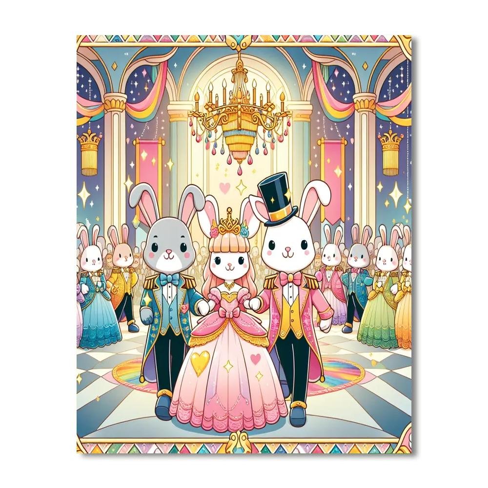 Royal Rabbit Revelry Numbered Painting Kits